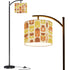 Scandinavian Nordic Modern Floral Orange Yellow Mid Mod Arc Floor Lamp - Mid Century Modern Gal