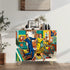 Mid Century Modern Bar Cabinet, Kitschy Quirky Mod Couple Cocktail Hour Wooden Storage Cabinet - Mid Century Modern Gal