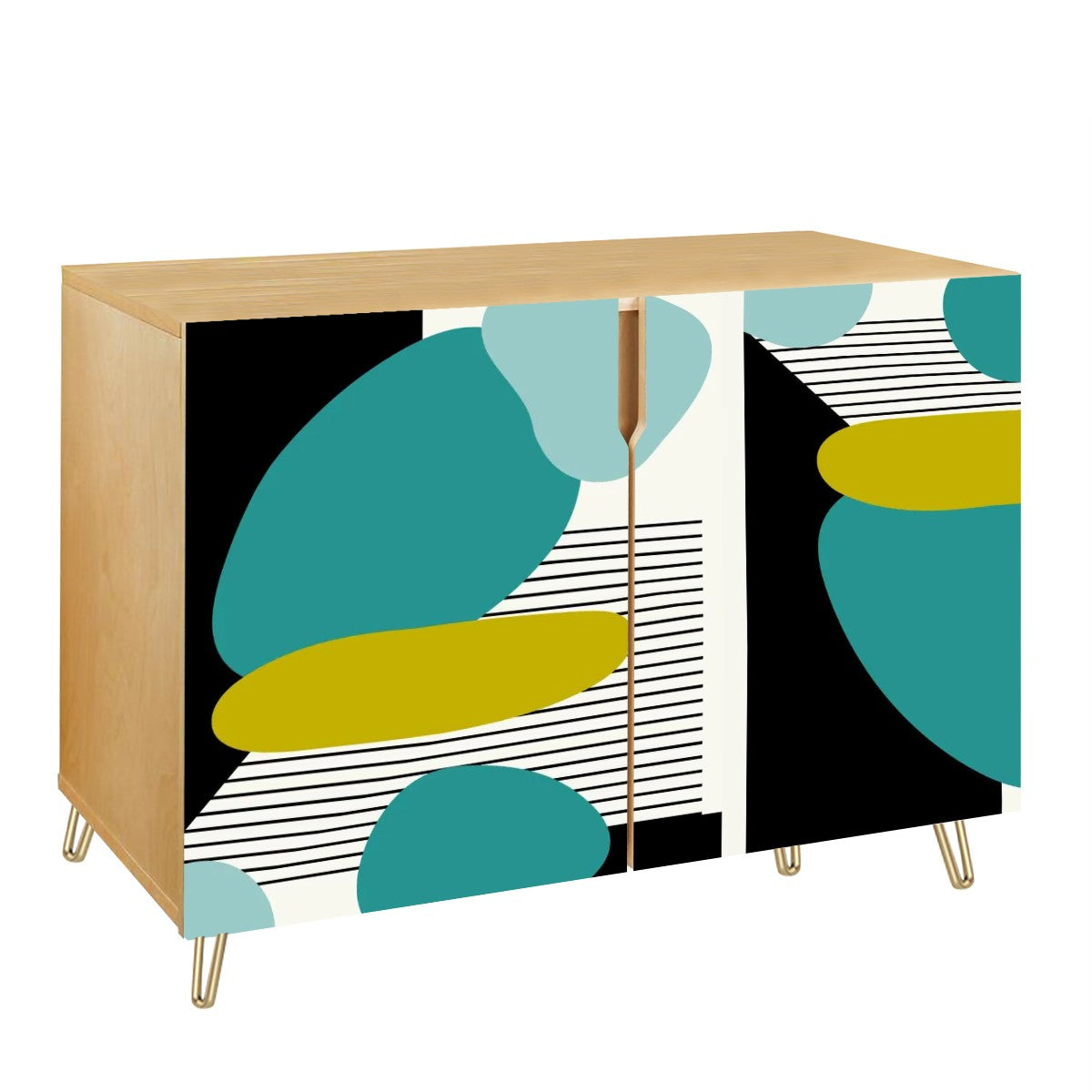 Mid Century Modern Sideboard Credenza, Geometric Amoeba Designed Mod Furniture - Mid Century Modern Gal