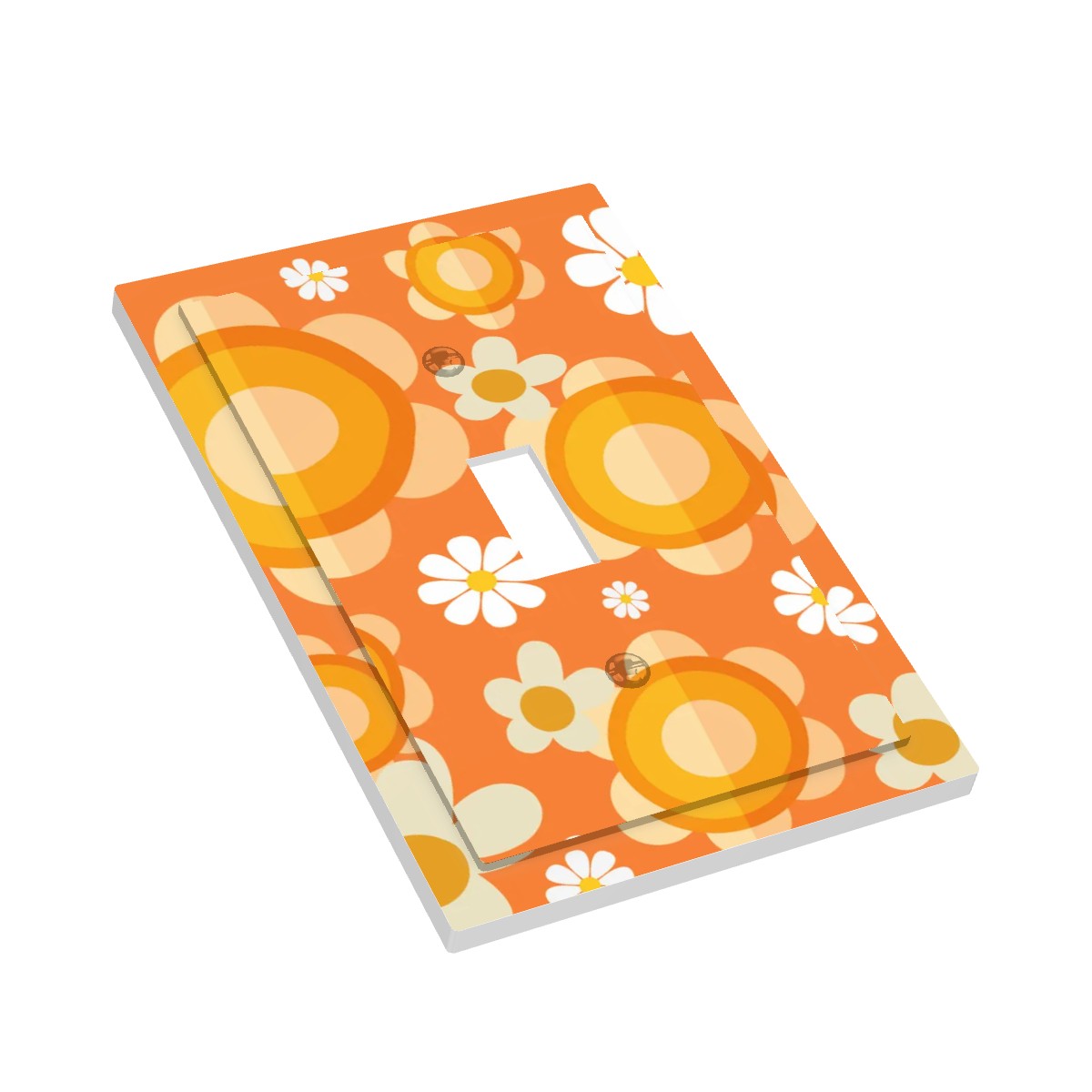 Flower Power Retro 70s Modern Switch Cover 1-Gang 1 Toggle - Mid Century Modern Gal