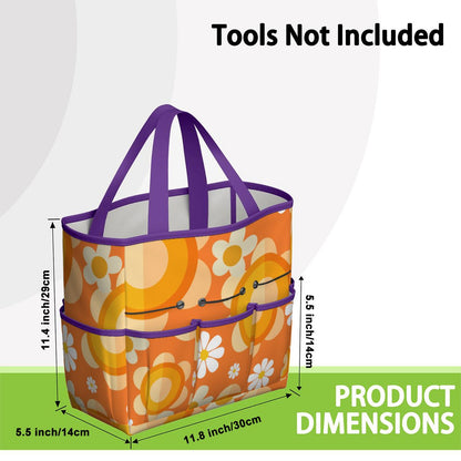 Flower Power Orange Groovy Mod Garden Tool Bag