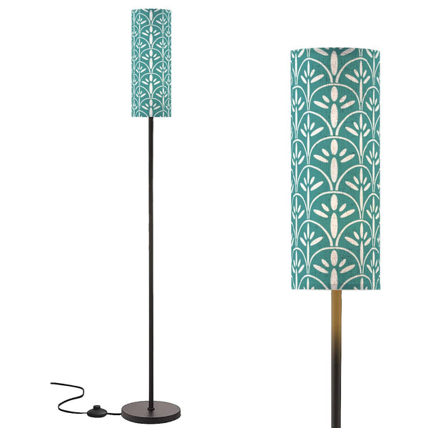 Art Deco Colorful Abstract Floor Lamp | Teal Blue Mid Century Modern Lighting