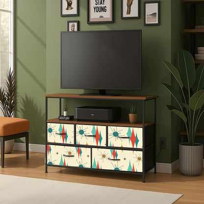 Franciscan Starburst Atomic Mid Mod TV Stand Media Console - Mid Century Modern Gal