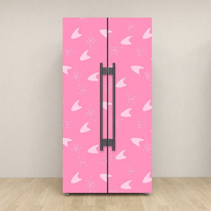 Atomic Pink Boomerang Retro Mid Mod Self Adhesive Refrigerator Wrap Set - Mid Century Modern Gal