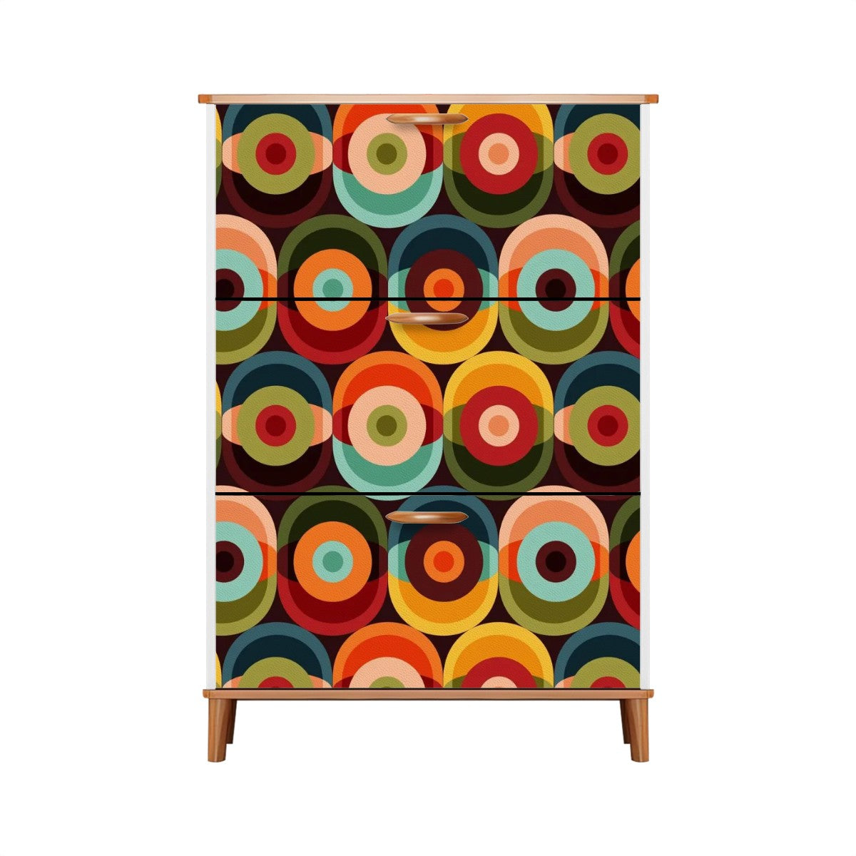 Retro Groovy Mod Space Orb Designed Mid Century Modern Shoe Storage Cabinet - Mid Century Modern Gal
