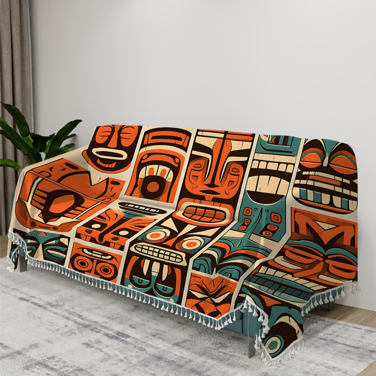 Mid Century Modern Tiki Couch Covers Blanket - Mid Century Modern Gal