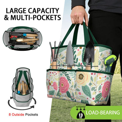 Floral Pink Mid Century Modern Garden Tool Bag