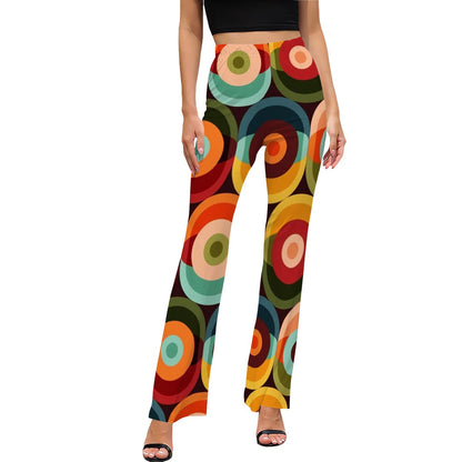 Retro Style Groovy Mid Mod Space Orbs Flared Pants - Mid Century Modern Gal