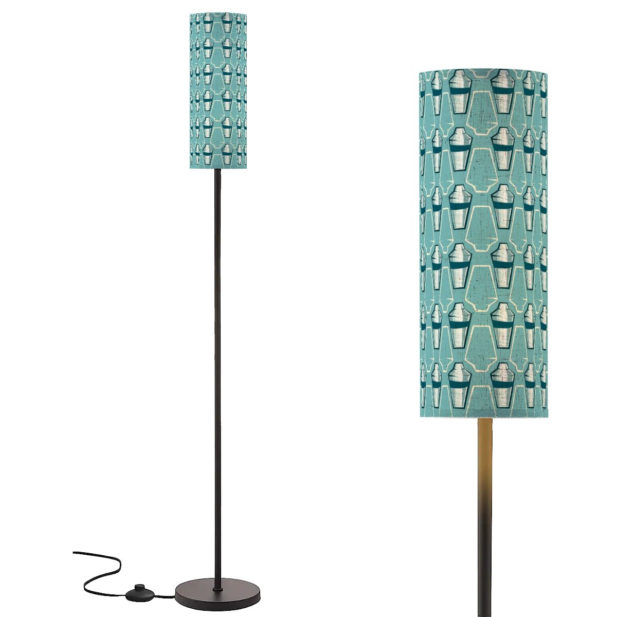 Mid Century Modern Floor Lamp With Martini Shaker Retro Design - Mid Century Modern Gal
