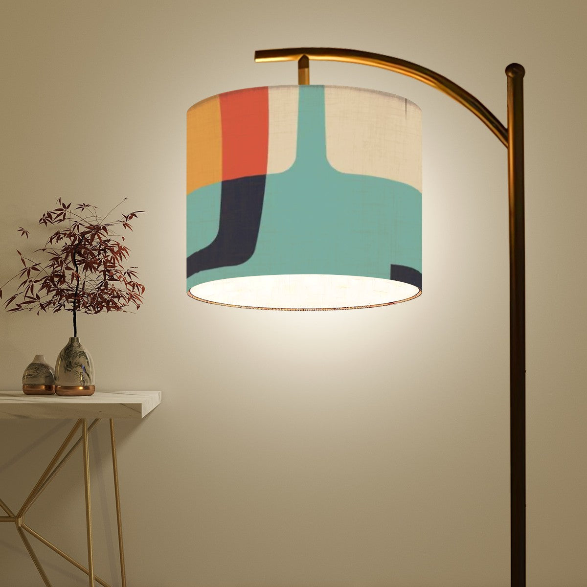 Mid Century Modern Floor Lamp, Geometric Mod Designed Modern Lighting