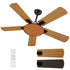 Mid Mod 70s Scandinavian Designed Brown, Orange Yellow MCM Retro Ceiling Fan With Light - Mid Century Modern Gal