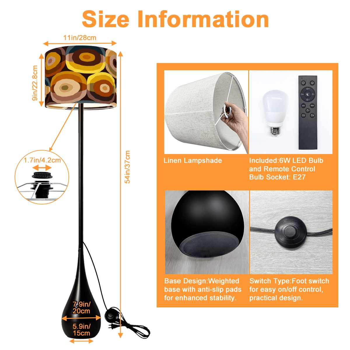 Retro Orbs 70s Mid Century Modern Teardrop Shaped Floor Lamp - Mid Century Modern Gal
