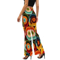 Retro Style Groovy Mid Mod Space Orbs Flared Pants