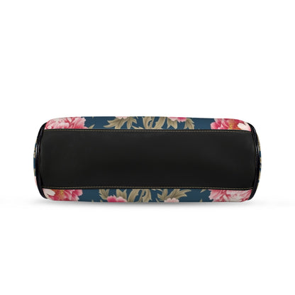 Modern Chinoiserie Royal Blue, Pink Red Floral Kisslock Crossbody Purse - Mid Century Modern Gal