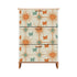 Atomic 50s Starburst Mid Century Modern Orange Teal Shoe Cabinet - Mid Century Modern Gal