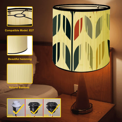Scandinavian Modern Danish Flower Bamboo Drum Lampshade - Mid Century Modern Gal
