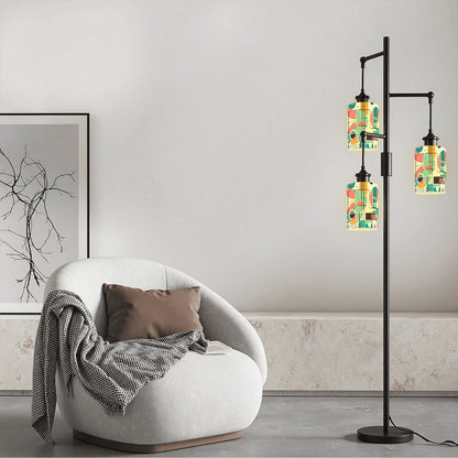 Mid Modern Bahaus Designed Geometric Cylindrical Glass Lampshades - Mid Century Modern Gal