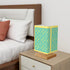 50s Brrezeblock Aqua Blue, Yellow Cheery Mod Square Table Lamp - Mid Century Modern Gal