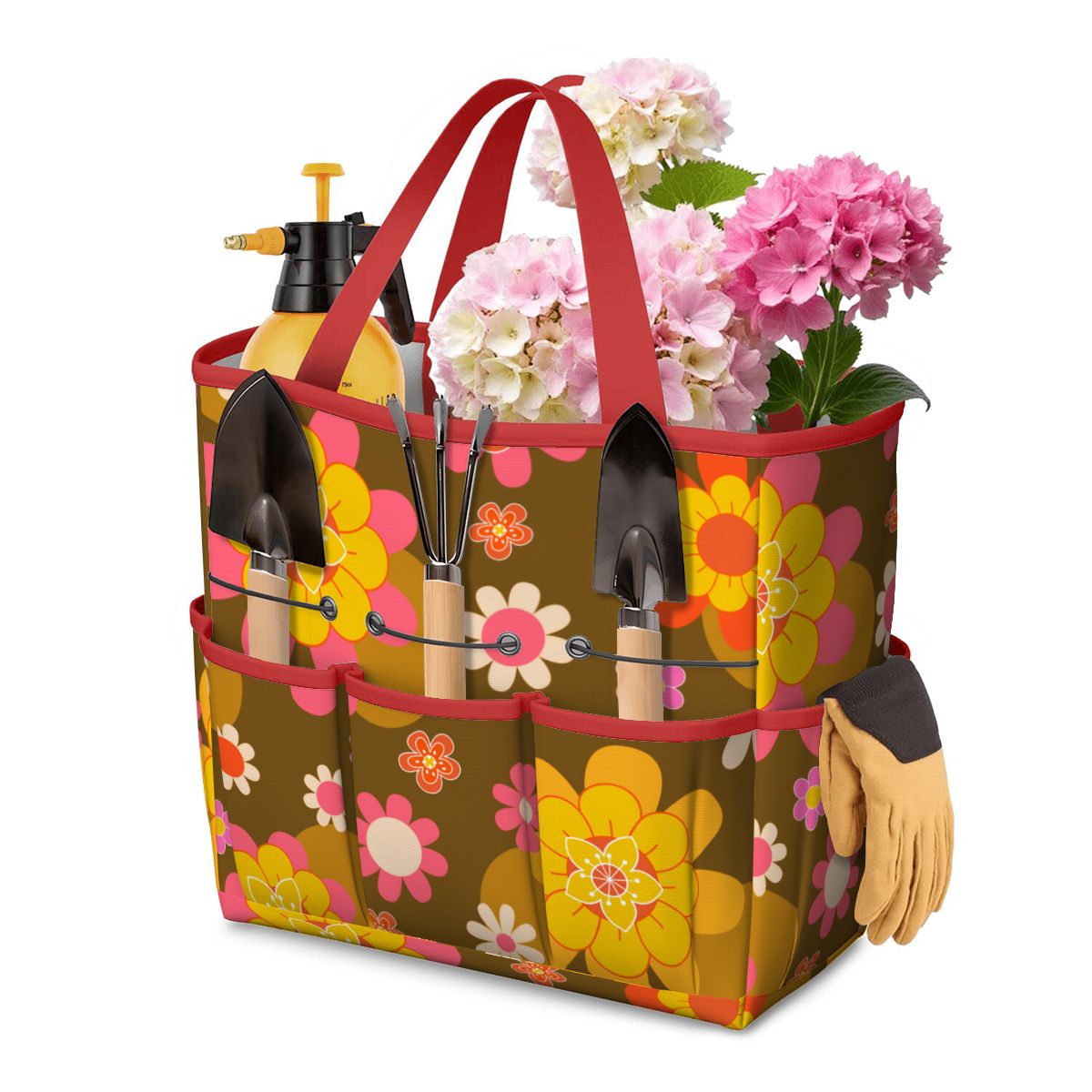 Retro 70s Groovy Flower Power Garden Tool Bag - Mid Century Modern Gal