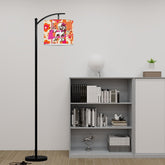 Mid Mod 50s Poodle Lamp, Orange Hot Pink Retro Arc Floor Lamp - Mid Century Modern Gal