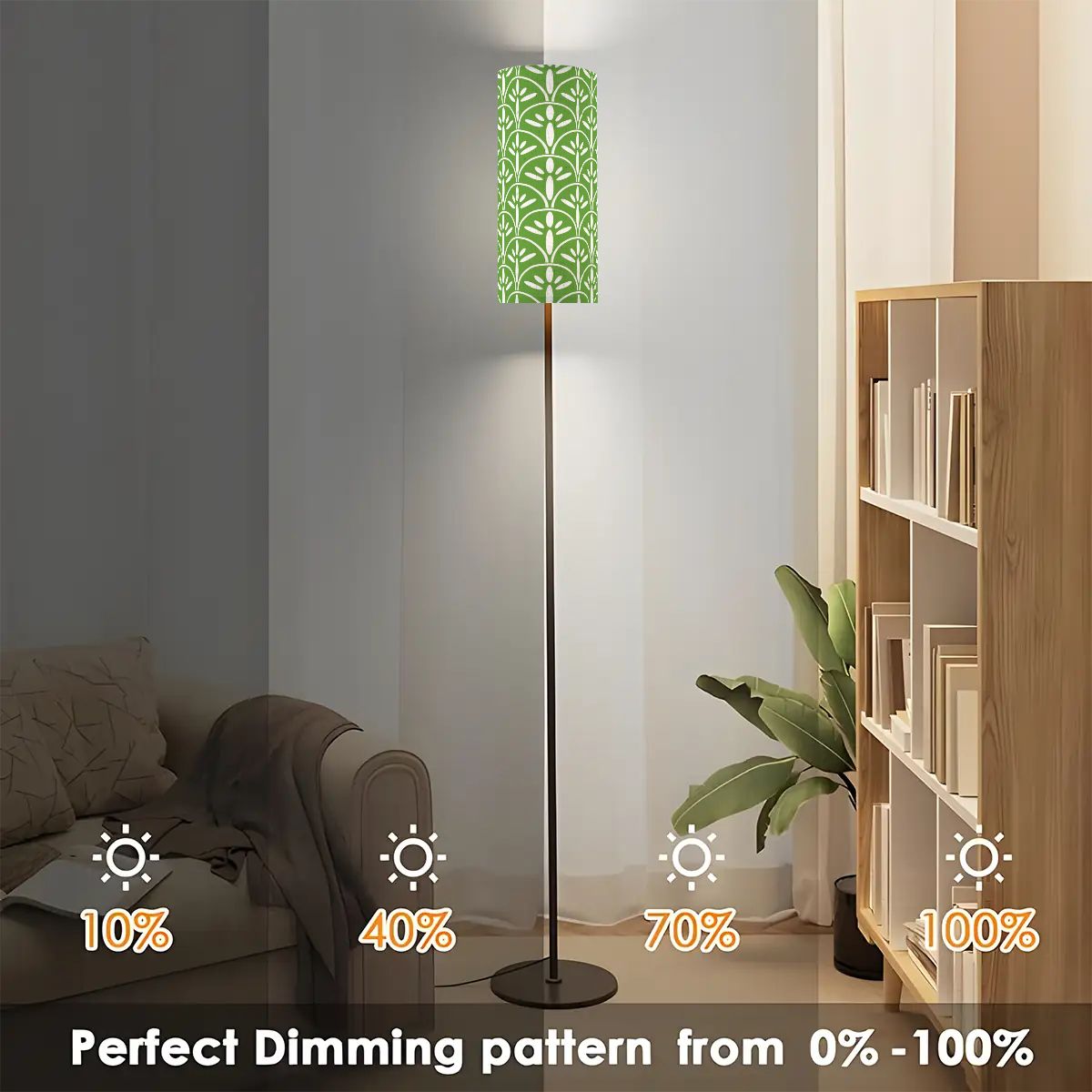 Art Deco Colorful Abstract Floor Lamp |  Green Grass And White Mid Century Modern Lighting - Mid Century Modern Gal