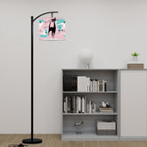 Mid Century Modern Atomic Boomerang Pink Aqua Atomic Cat Arc Floor Lamp - Mid Century Modern Gal