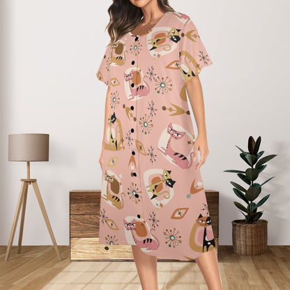 Atomic Cat, Modern Day Muumuu Housedress, Loungewear