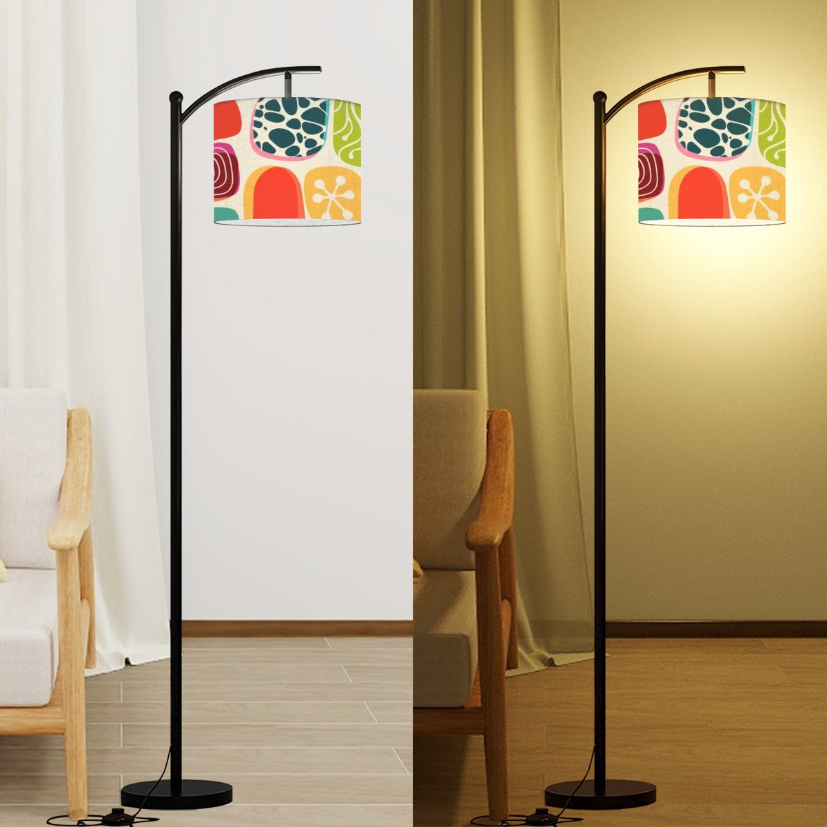 Mid Century Modern Floor Lamp, Amoeba Designed Kitschy Mod Lighting