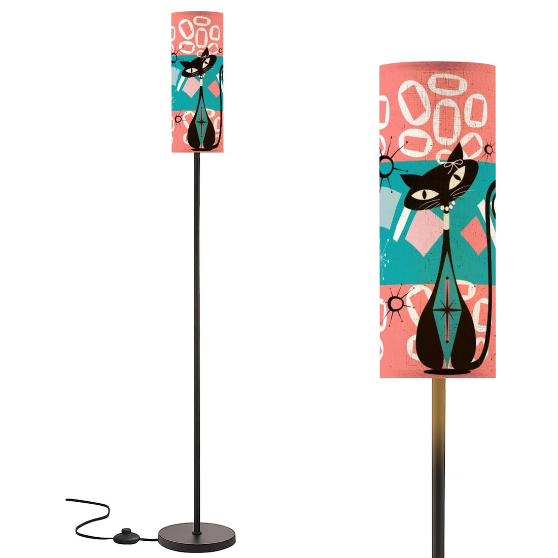 Atomic Kitty Cat, Kitschy Mid Century Modern Floor Lamp Modern Standing Lamp - Mid Century Modern Gal