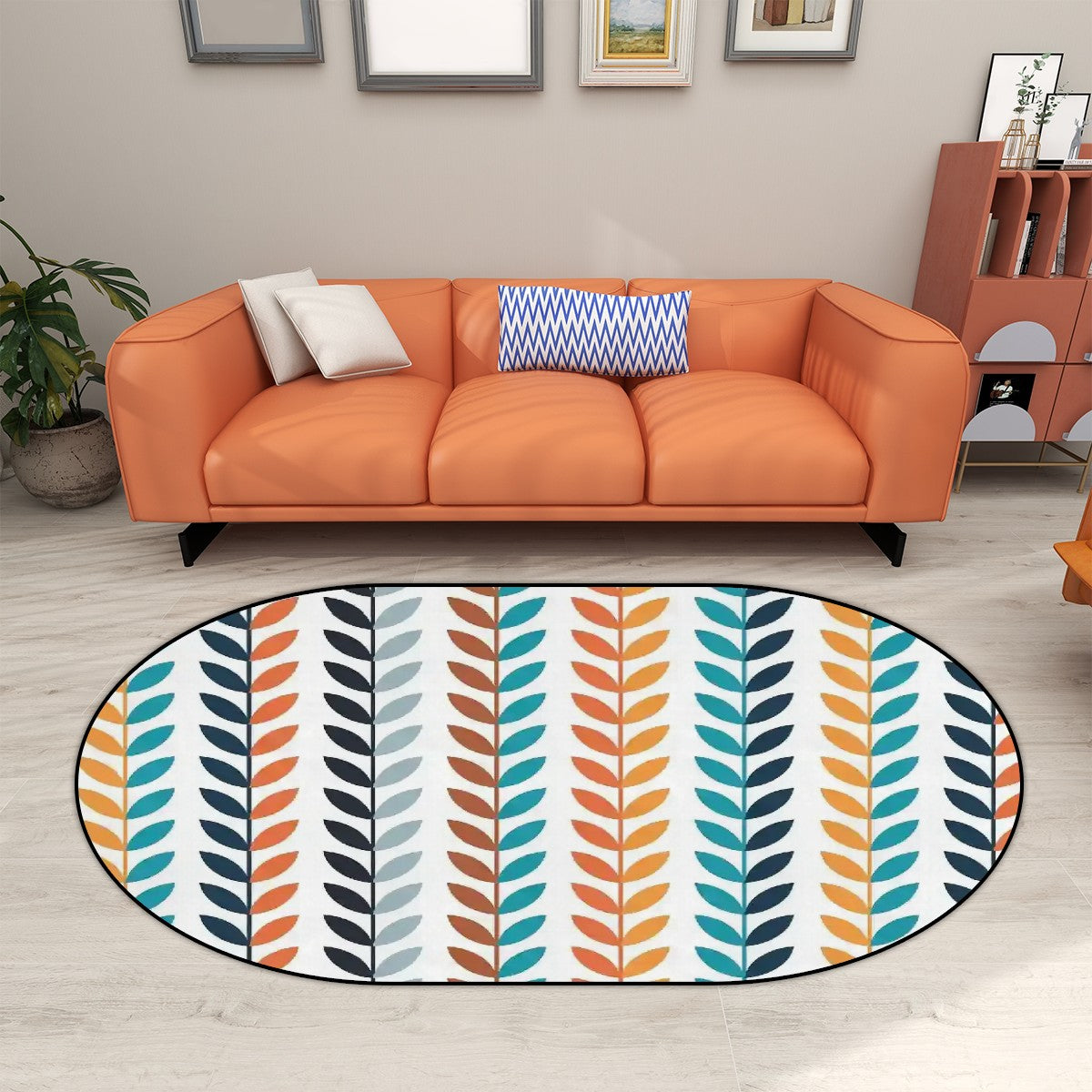 Multiple Sizes Oval Area Rug - Mid Century Modern Gal