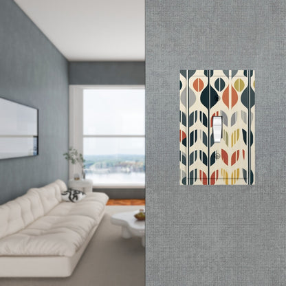 Mid Century Modern Scandinavian Flower Modern Danish  Switch Cover 1-Gang 1 Toggle - Mid Century Modern Gal
