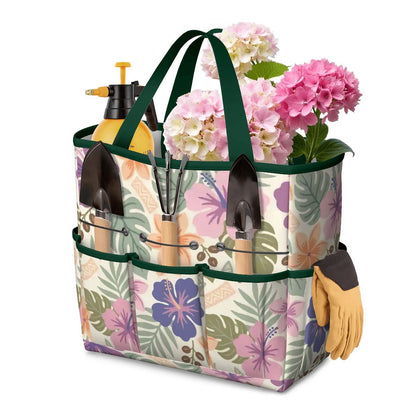 Retro Tropical Tiki Summer, Hawaiian Hibiscus Purple Garden Tool Bag - Mid Century Modern Gal