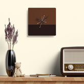 Mid Century Modern, Minimalist Black, Brown, MCM Acrylic Wall Clock Home Decor 10.75& Mid Century Modern Gal