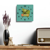Mid Century Modern Wall Clock, Teal Blue Retro Style, Acrylic Wall Clock Home Decor 10.75& Mid Century Modern Gal
