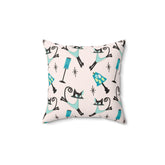 Mid Century Modern Atomic Cat Pillow And Insert - Mid Century Modern Gal