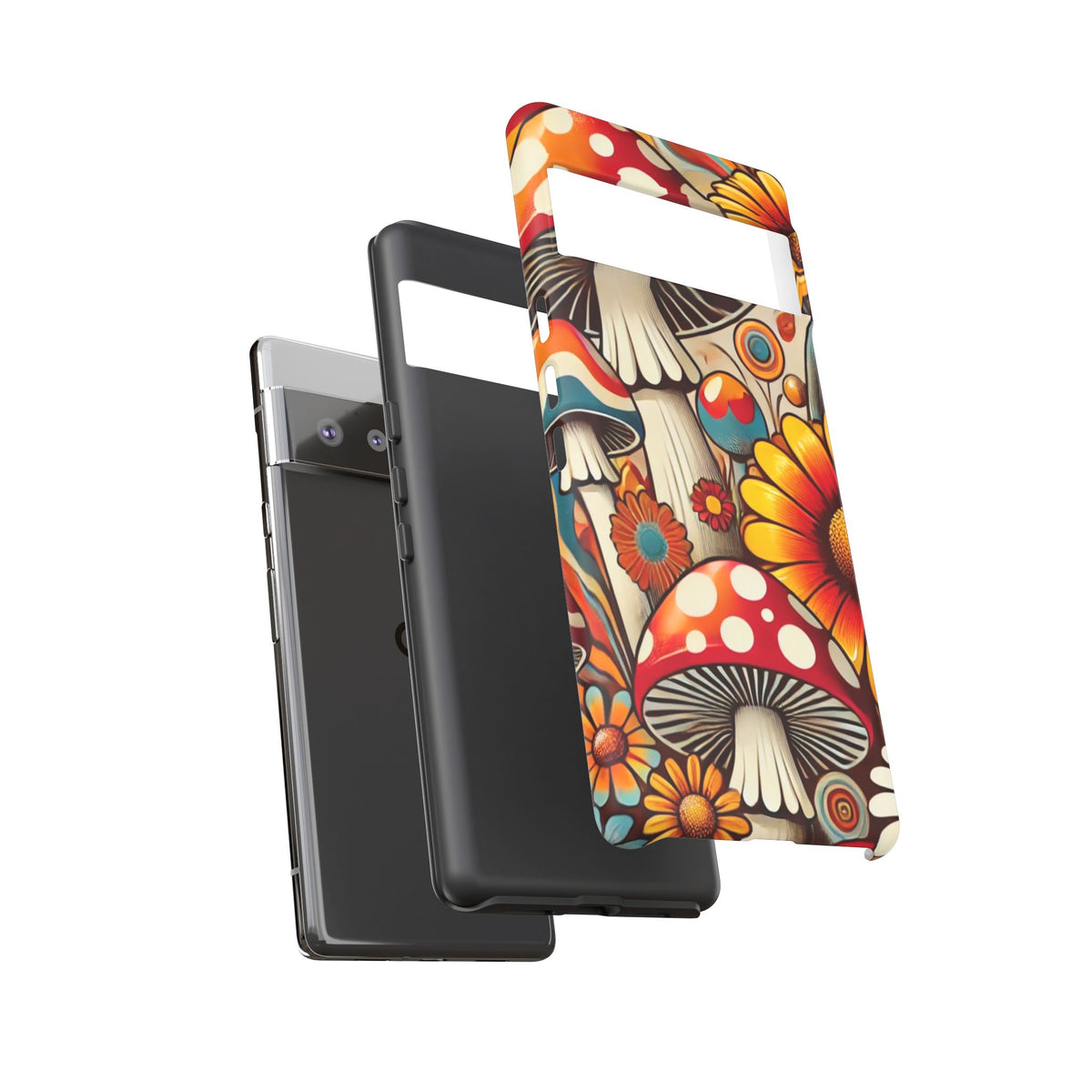 Colorful Mushroom Flower Phone Case - Boho Chic Design