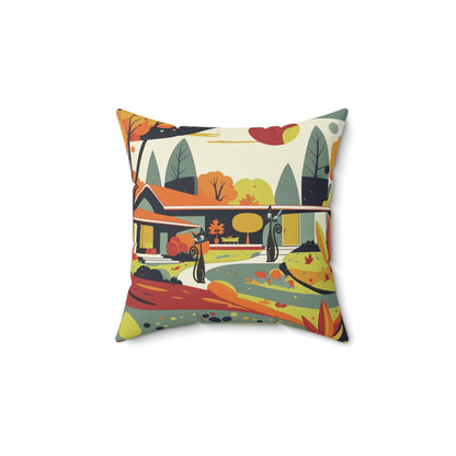Atomic Cat Mod Home Kitschy Harvest Fall Seasonal Pillow And Insert - Mid Century Modern Gal