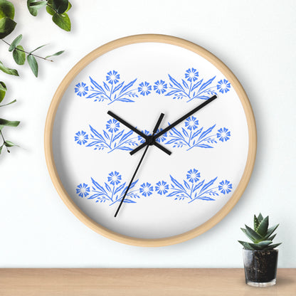 Blue Cornflower Corningware Inspired Kitschy Kitchen Wall Clock