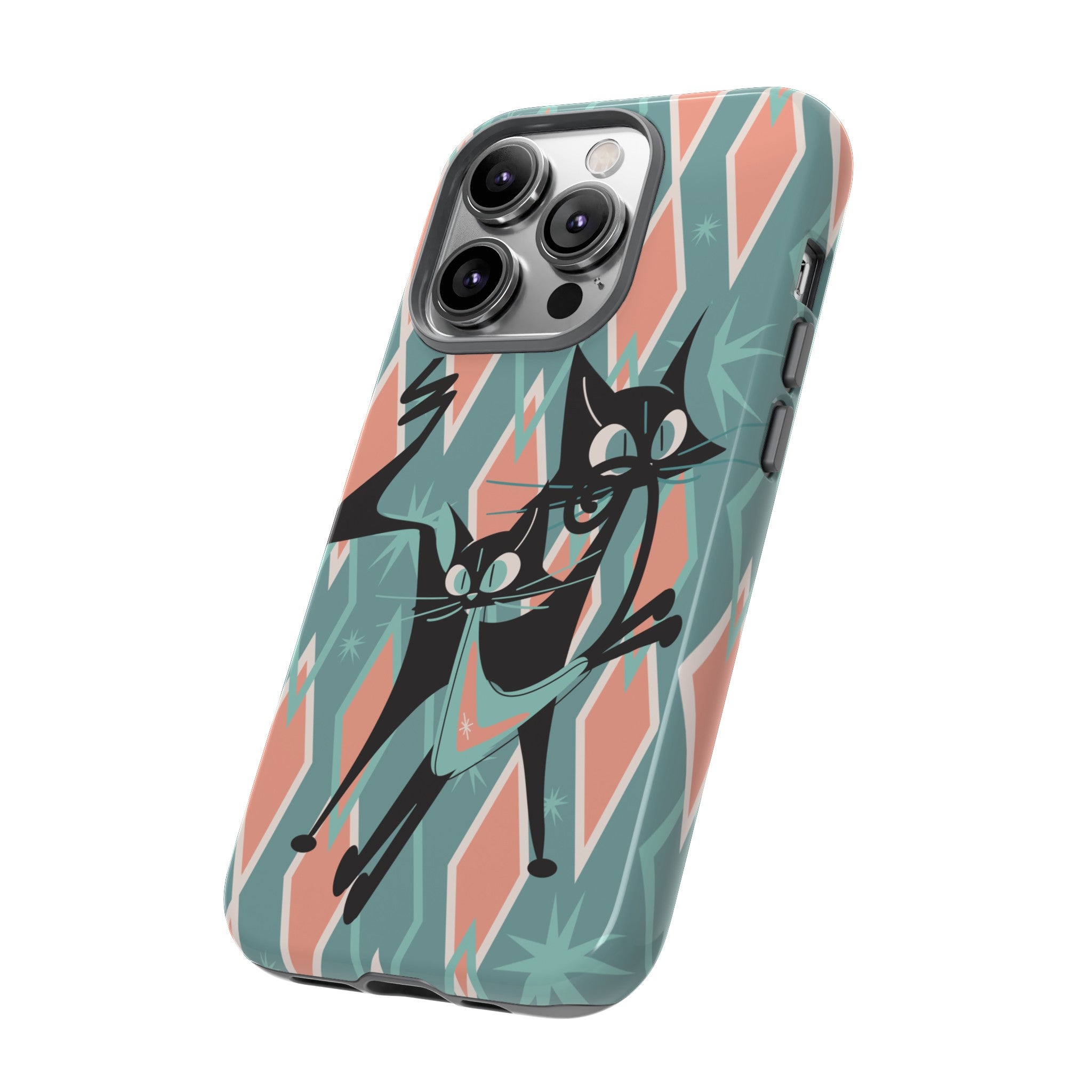 Mid Mod Atomic Cat Kitschy Retro Chic Samsung, Smart Phone Tough Cases