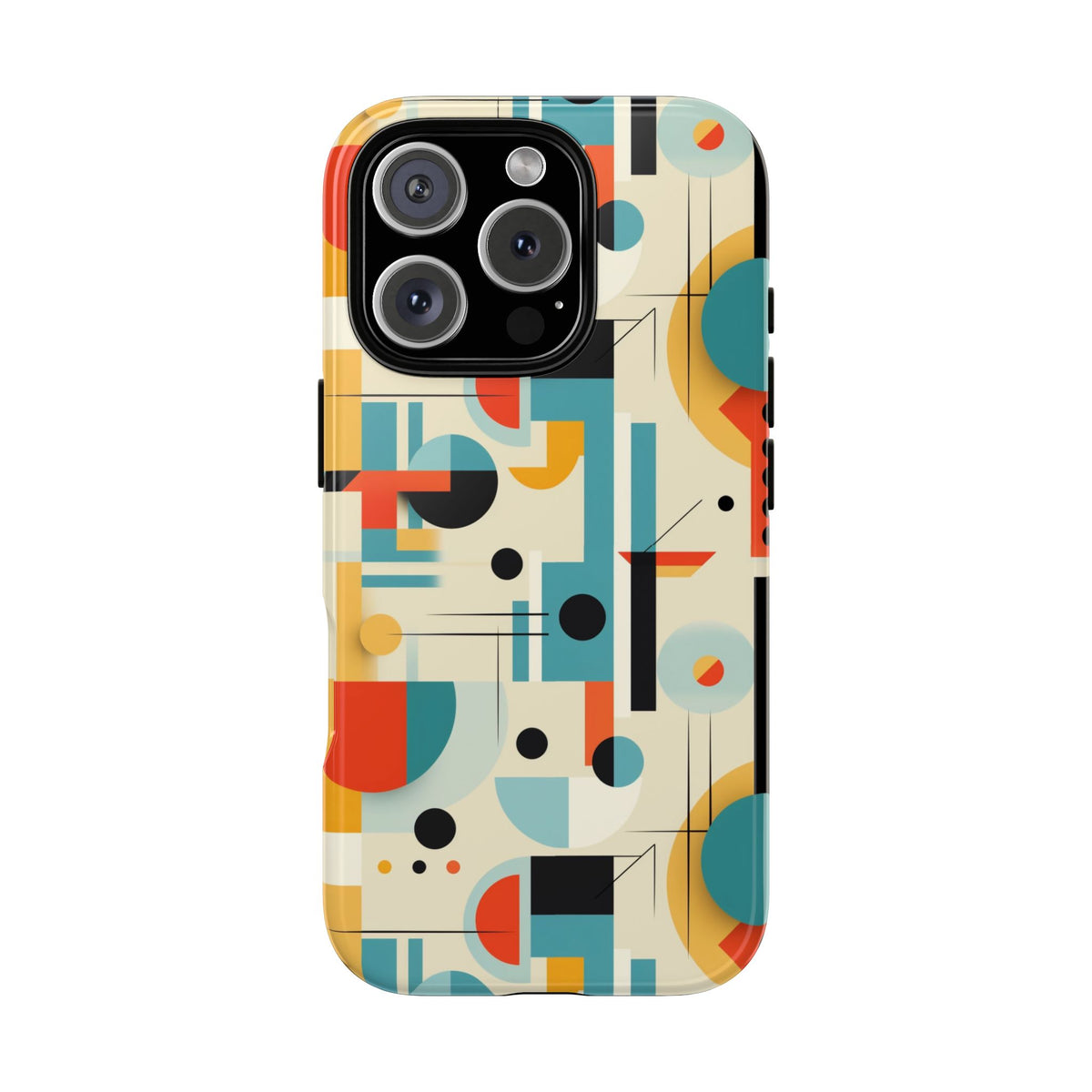 Bauhaus Designed Mid Mod Geometric Groovy Smart Phone, iPhone, Samsung Compatible Tough Cases - Mid Century Modern Gal
