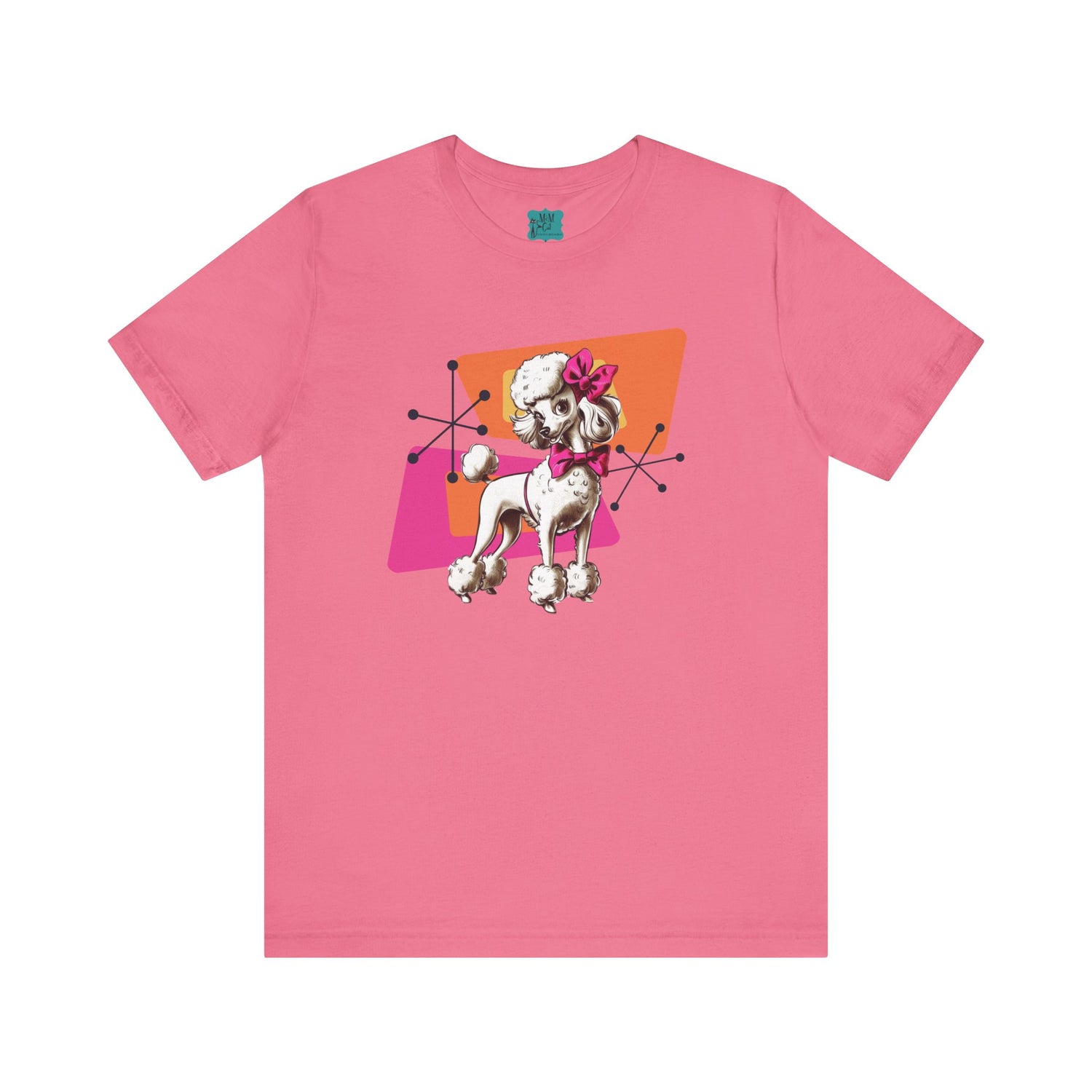 50s Poodle Kitschy Playful Kitschy Mod- Fun Unisex Jersey Short Sleeve T-Shirt - Mid Century Modern Gal