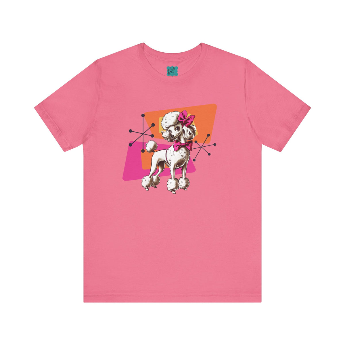 50s Poodle Kitschy Playful Kitschy Mod- Fun Unisex Jersey Short Sleeve T-Shirt - Mid Century Modern Gal