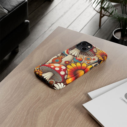 Colorful Mushroom Flower Phone Case - Boho Chic Design