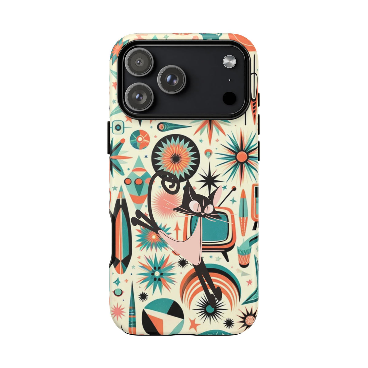 Atomic Kitty Boomerang Space Kitty Mid Century Modern Samsung, Smart Phone, Tough Cases - Mid Century Modern Gal