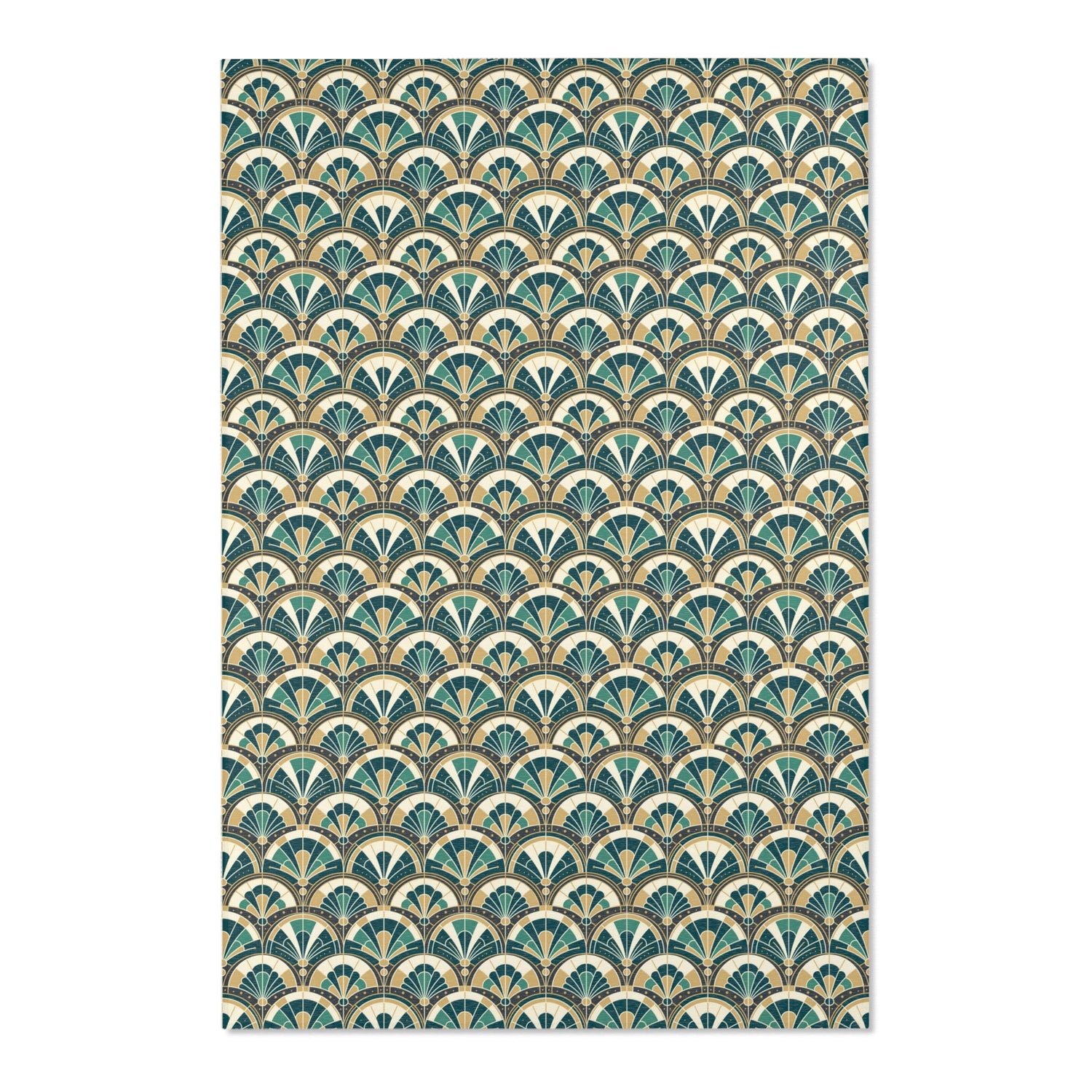 Art Deco Peacock Inspired Area Rug