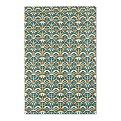 Art Deco Peacock Inspired Area Rug