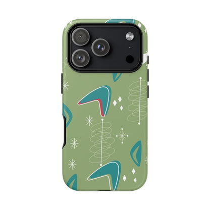 Mid Century Modern Atomic Boomerang, 50s Space Age Tough Phone Case
