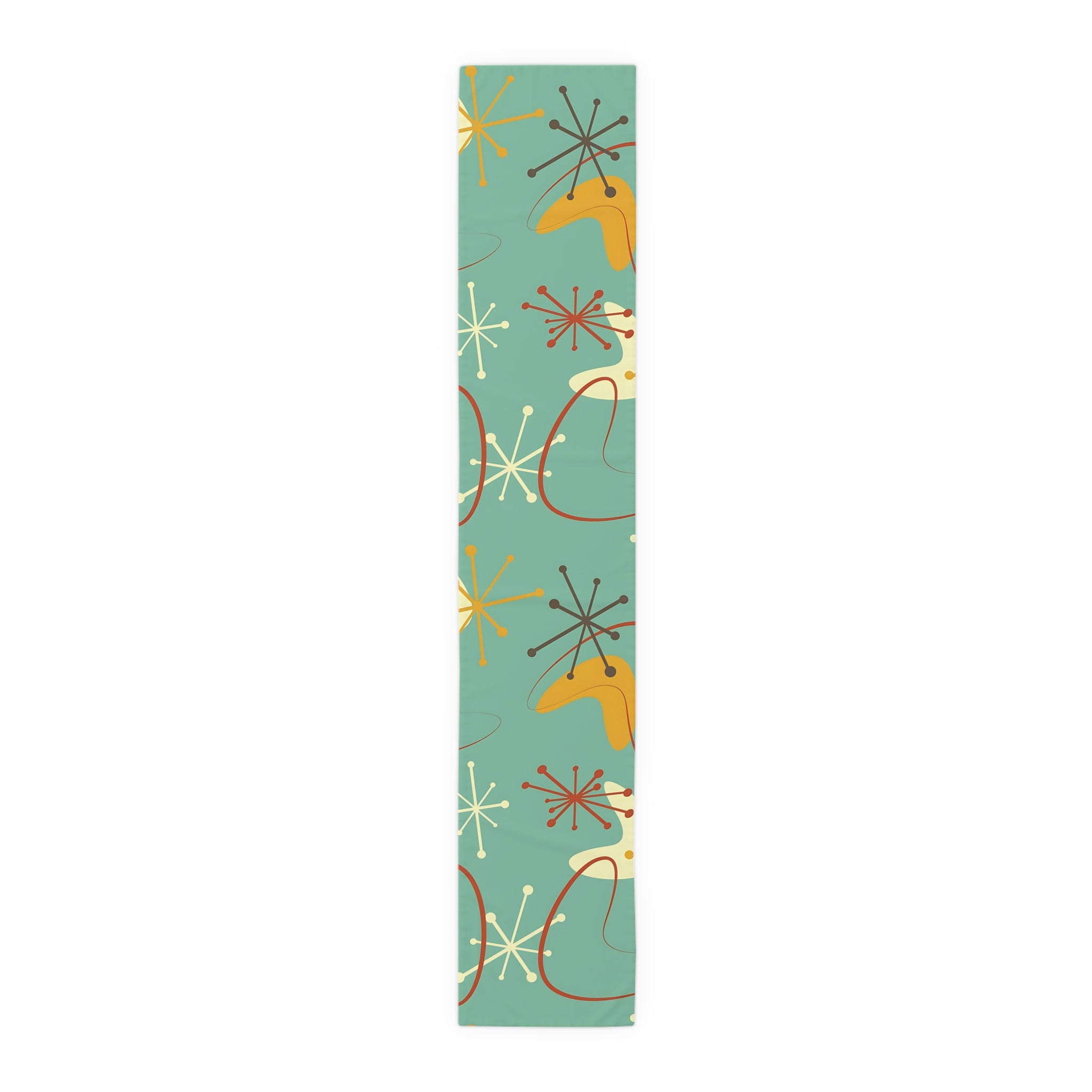 Mid Century Modern Mint Blue Grass Mustard yellow Retro Abstract MCM Home Decor Table Runner - Mid Century Modern Gal