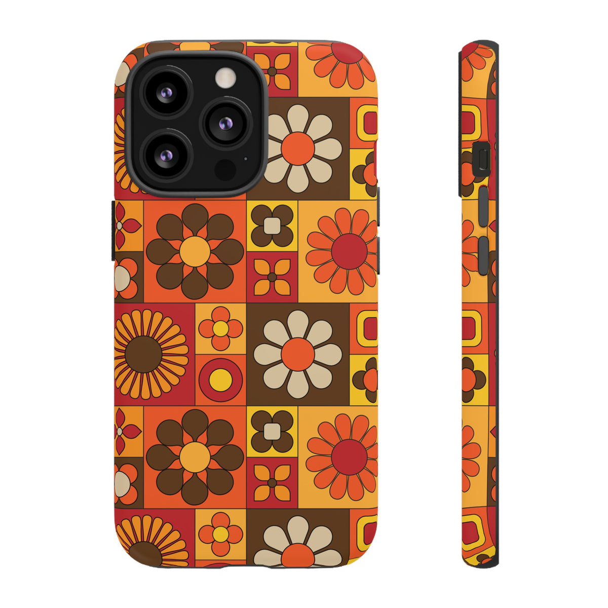 Retro 70s Mid Mod Floral Phone Case | Tough Cases for Flower Lovers