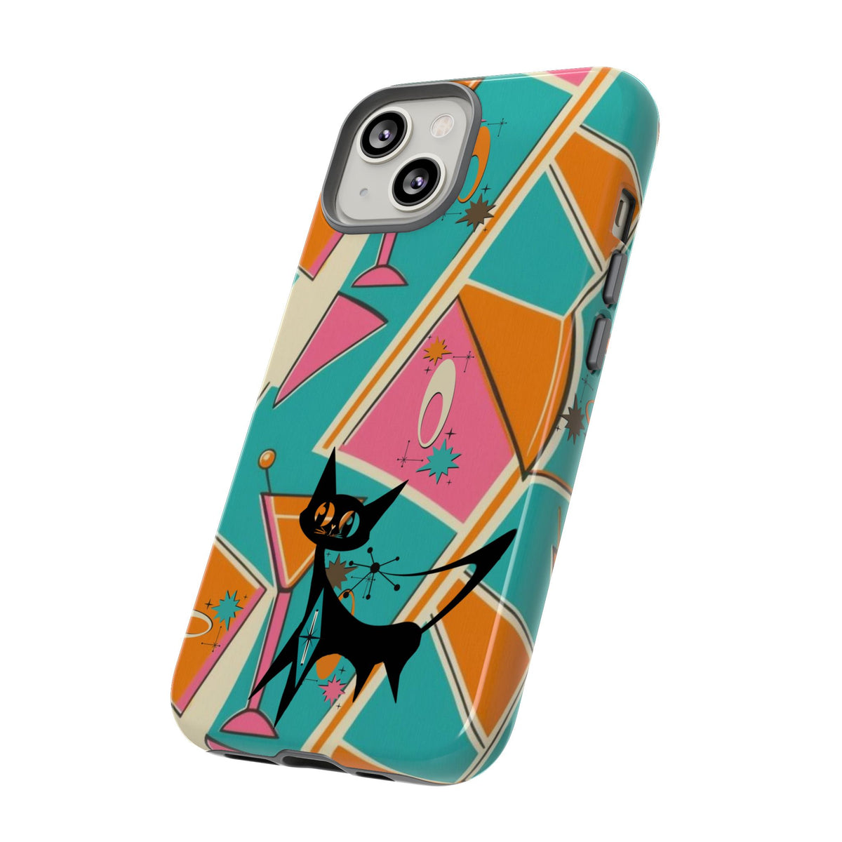 Atomic Cat Mid Mod Retro Cat Phone Case - Tough Cases for Stylish Cat Lovers